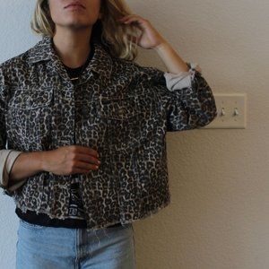 Leopard Print Denim Jacket